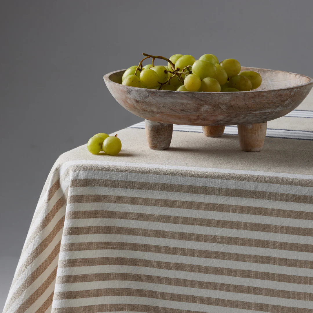 Cotton 3 Colour Stripe Tablecloth