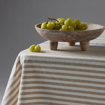 Cotton 3 Colour Stripe Tablecloth