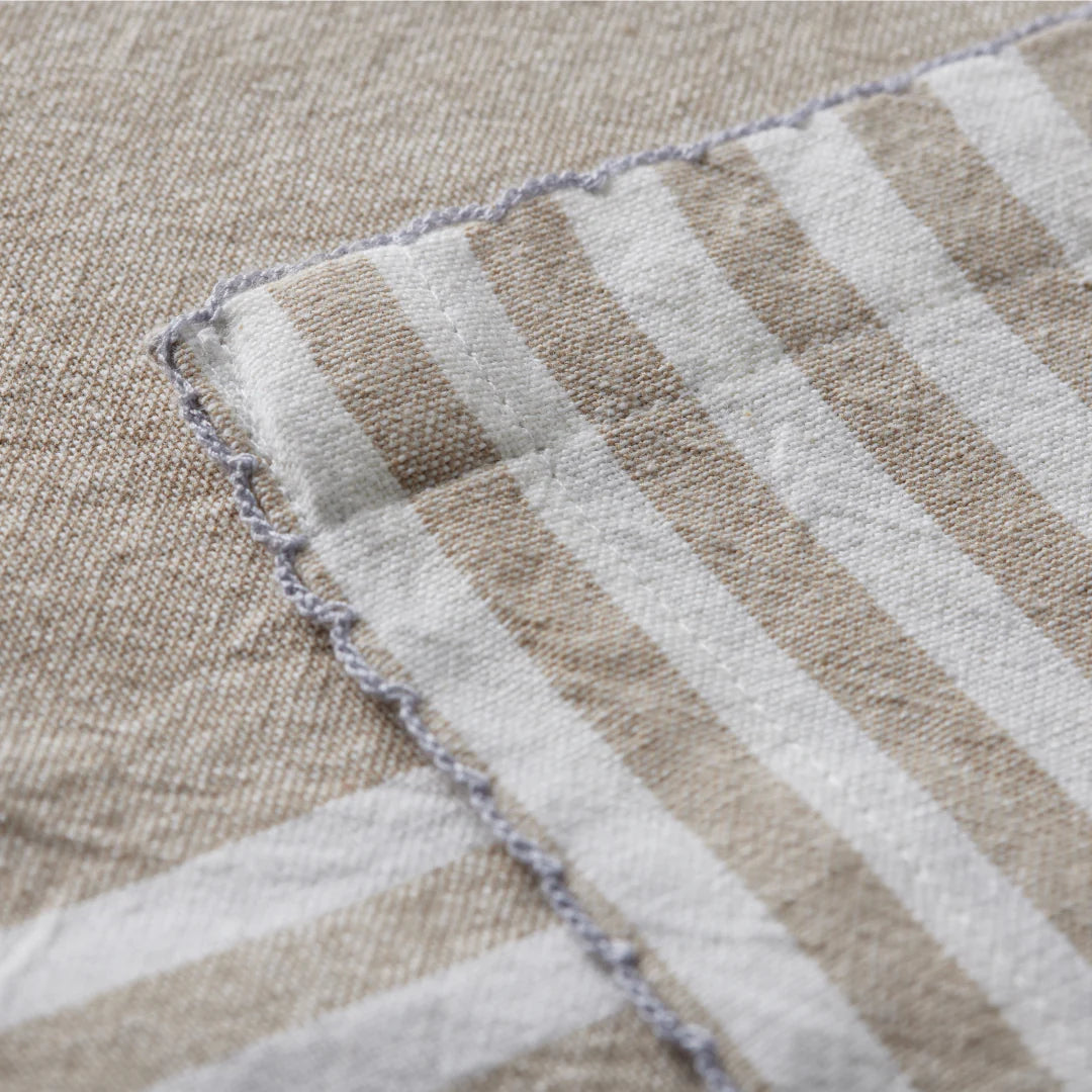 Cotton 3 Colour Stripe Tablecloth