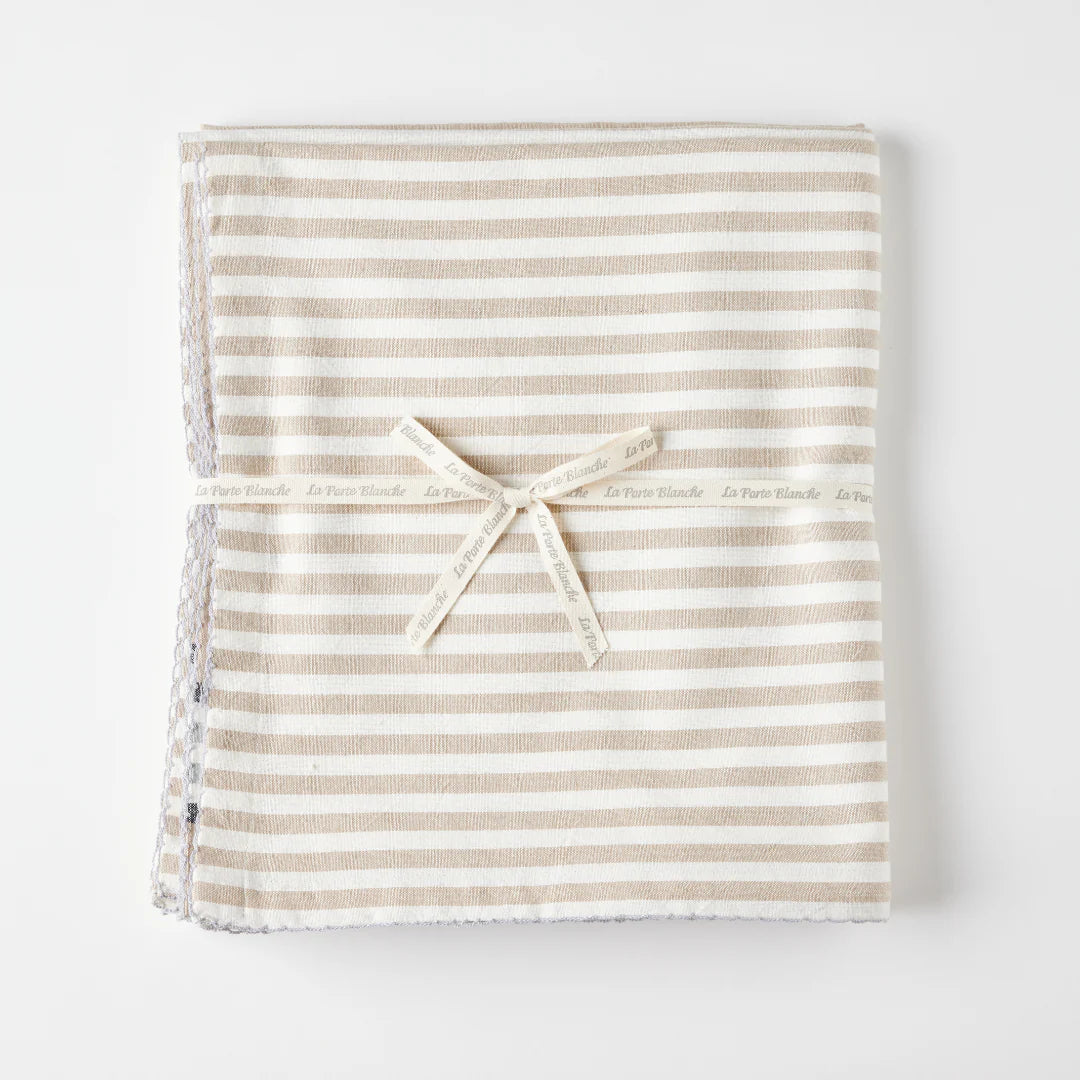 Cotton 3 Colour Stripe Tablecloth