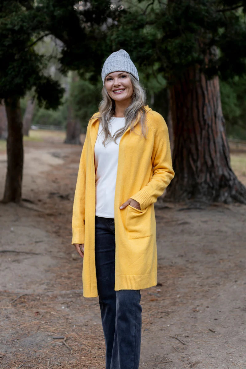 La Rochelle Hooded Cardigan in Sunshine
