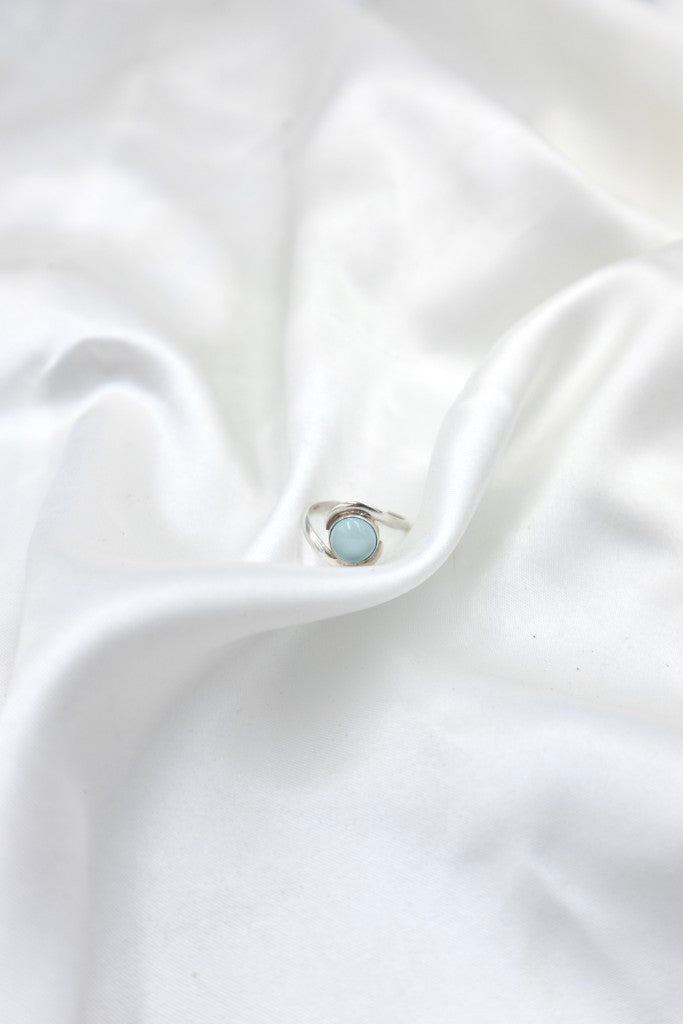 Sterling Silver Lee Blue Onyx Ring