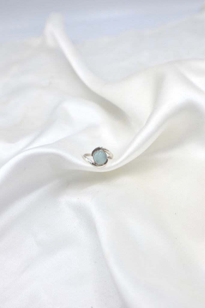 Sterling Silver Lee Blue Onyx Ring