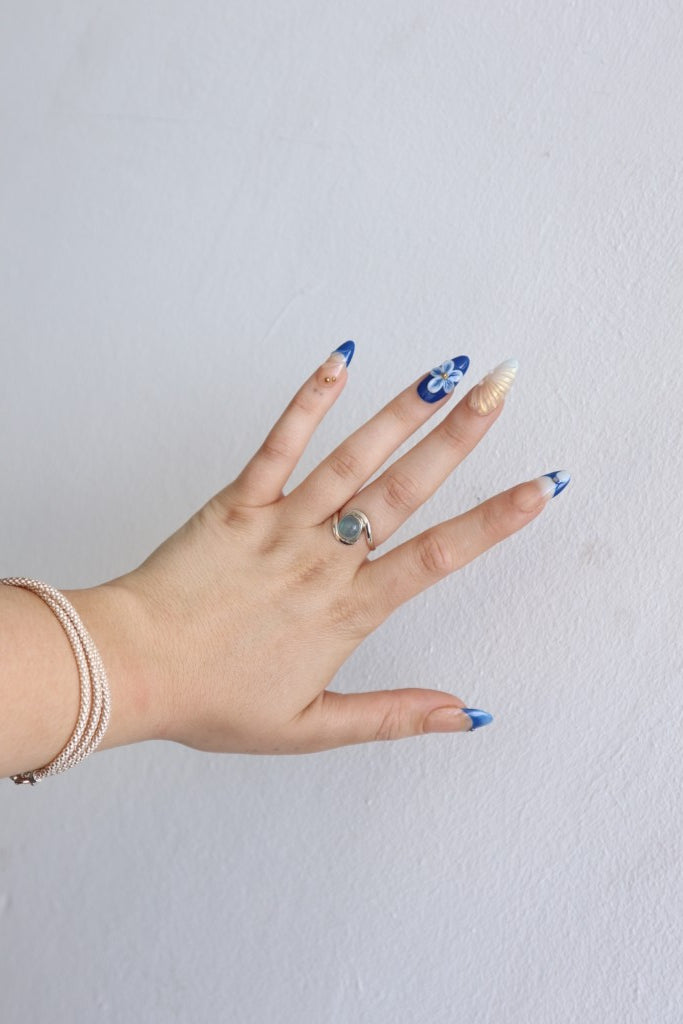 Sterling Silver Lee Blue Onyx Ring