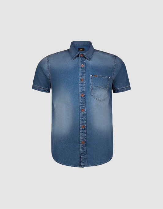 Lazy S Denim Shirt in Mid Shade