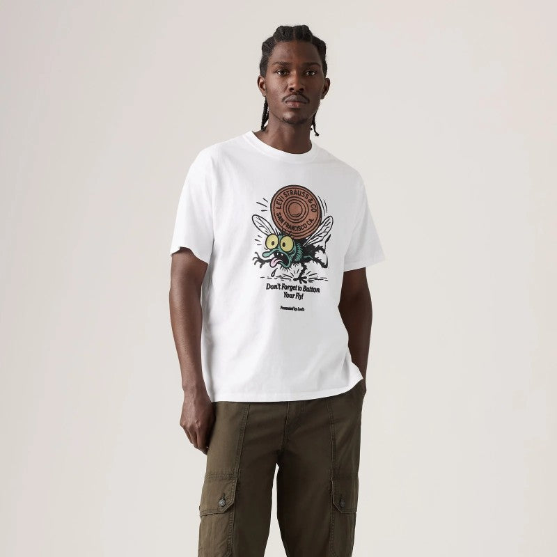 Vintage Fit Graphic Tee in Button Your Fly