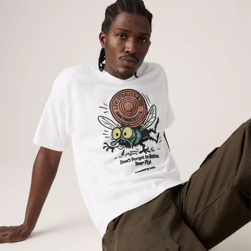 Vintage Fit Graphic Tee in Button Your Fly