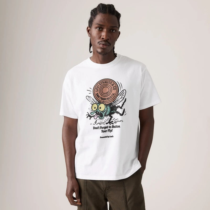 Vintage Fit Graphic Tee in Button Your Fly