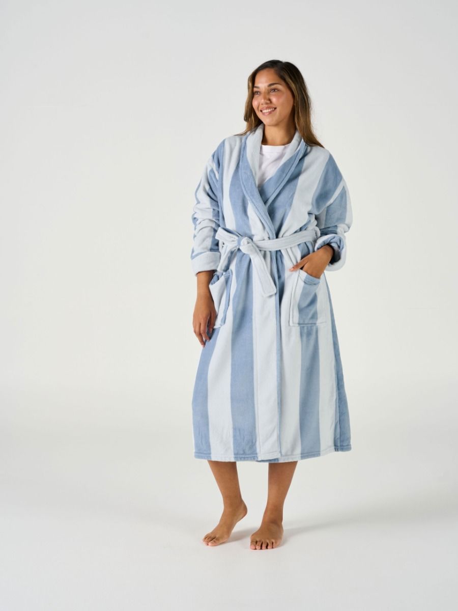 Soft Classic Bathrobe in Ocean City / Cornflower