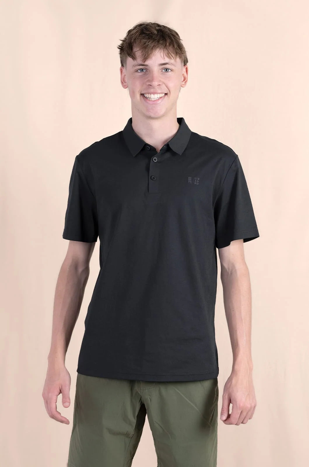 Arne Hybrid Polo in Black
