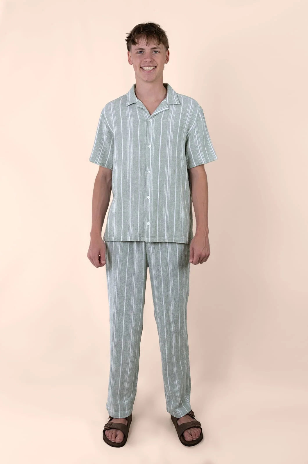 Chansey SS Button Up in Aqua