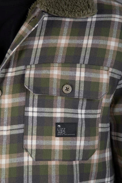 Frazer Button Down Lined Flannel Jacket in Green Check