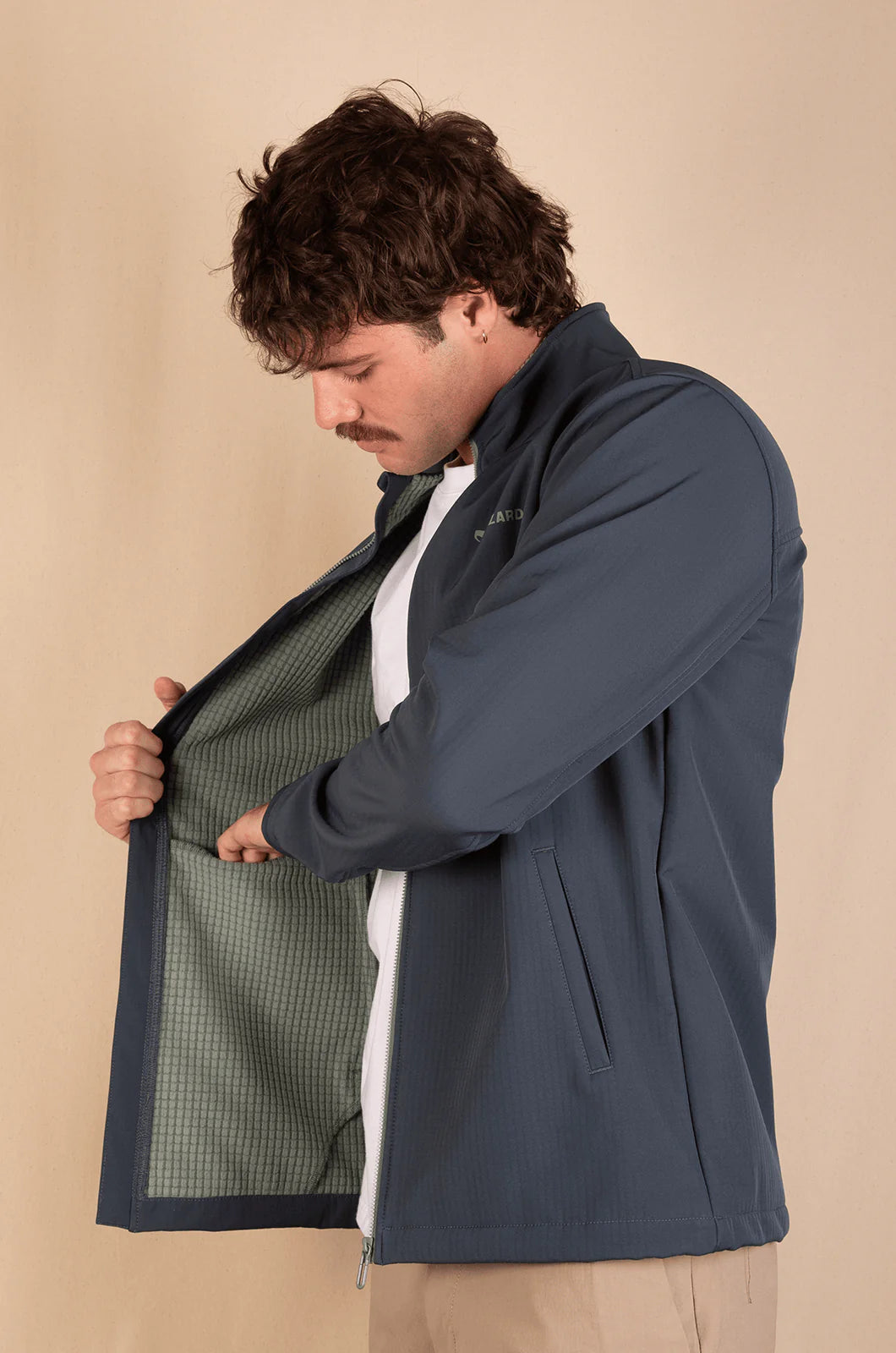 Genui Zip Through Jacket in Navy / Olive