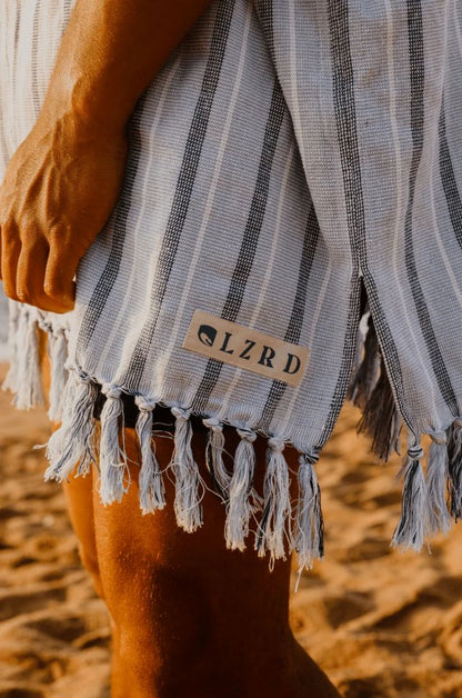 Kober Hooded Towel in Blue Stripe