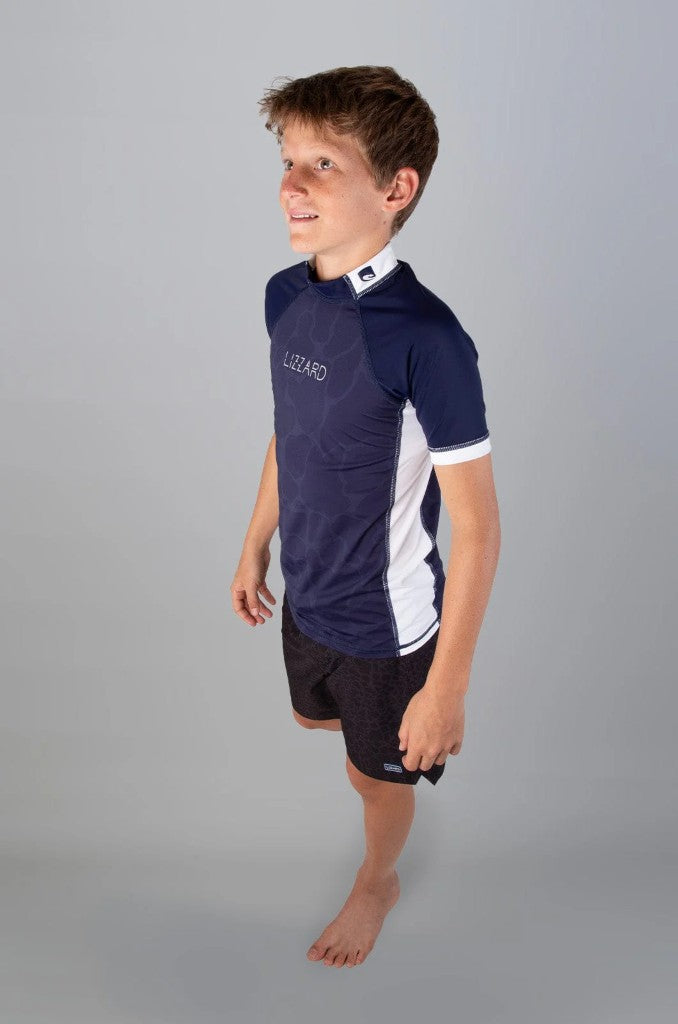 Lemno Boys SS Rashie in Blue Shark Skin