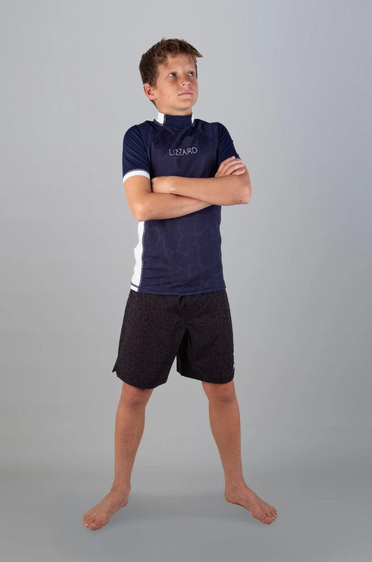Lemno Boys SS Rashie in Blue Shark Skin