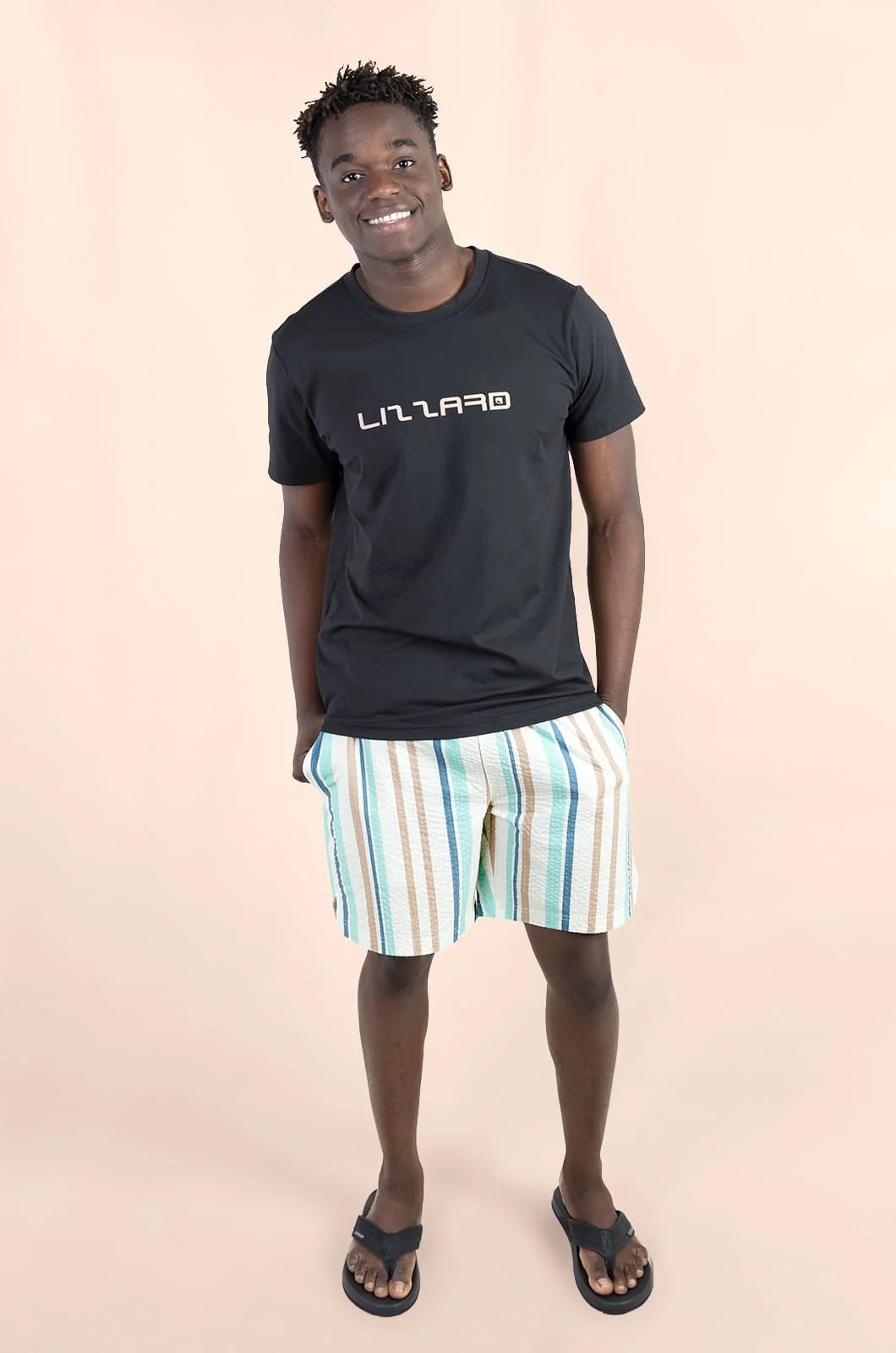 Naes Hybrid Tee in Black