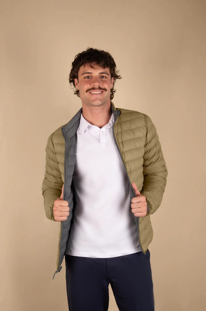 Oposs Reversible Puffer Jacket in Urban Chic / Antique Bronze