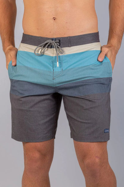 Papoi Boardshort in Ocean Stripe