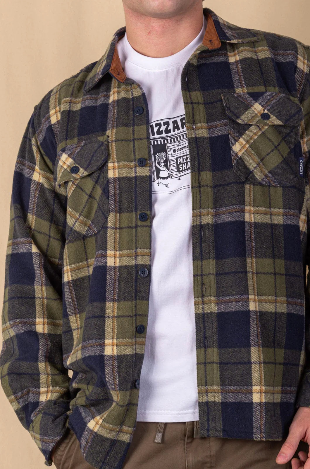 Senephis LS Button Up in Navy Check