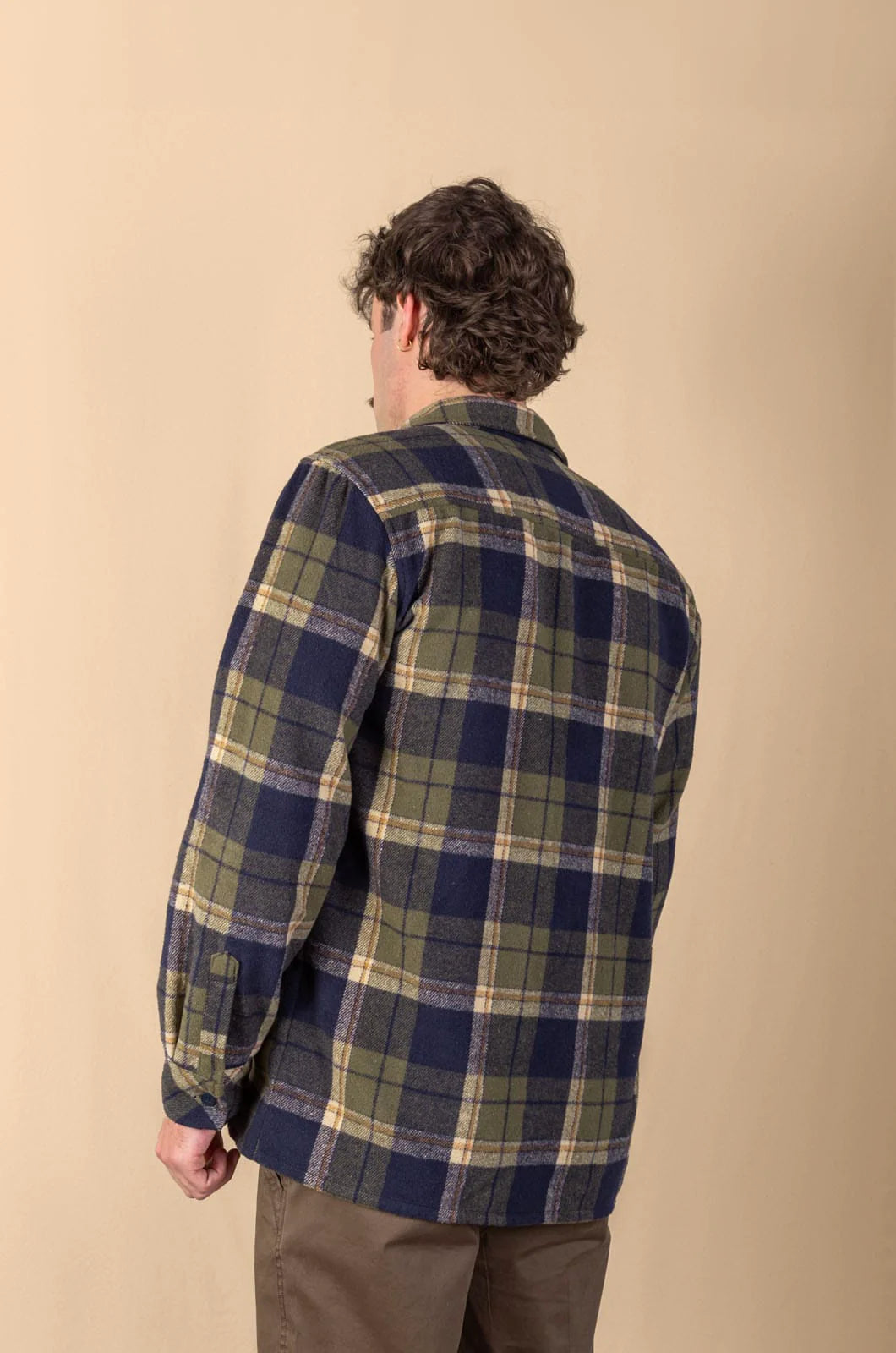 Senephis LS Button Up in Navy Check
