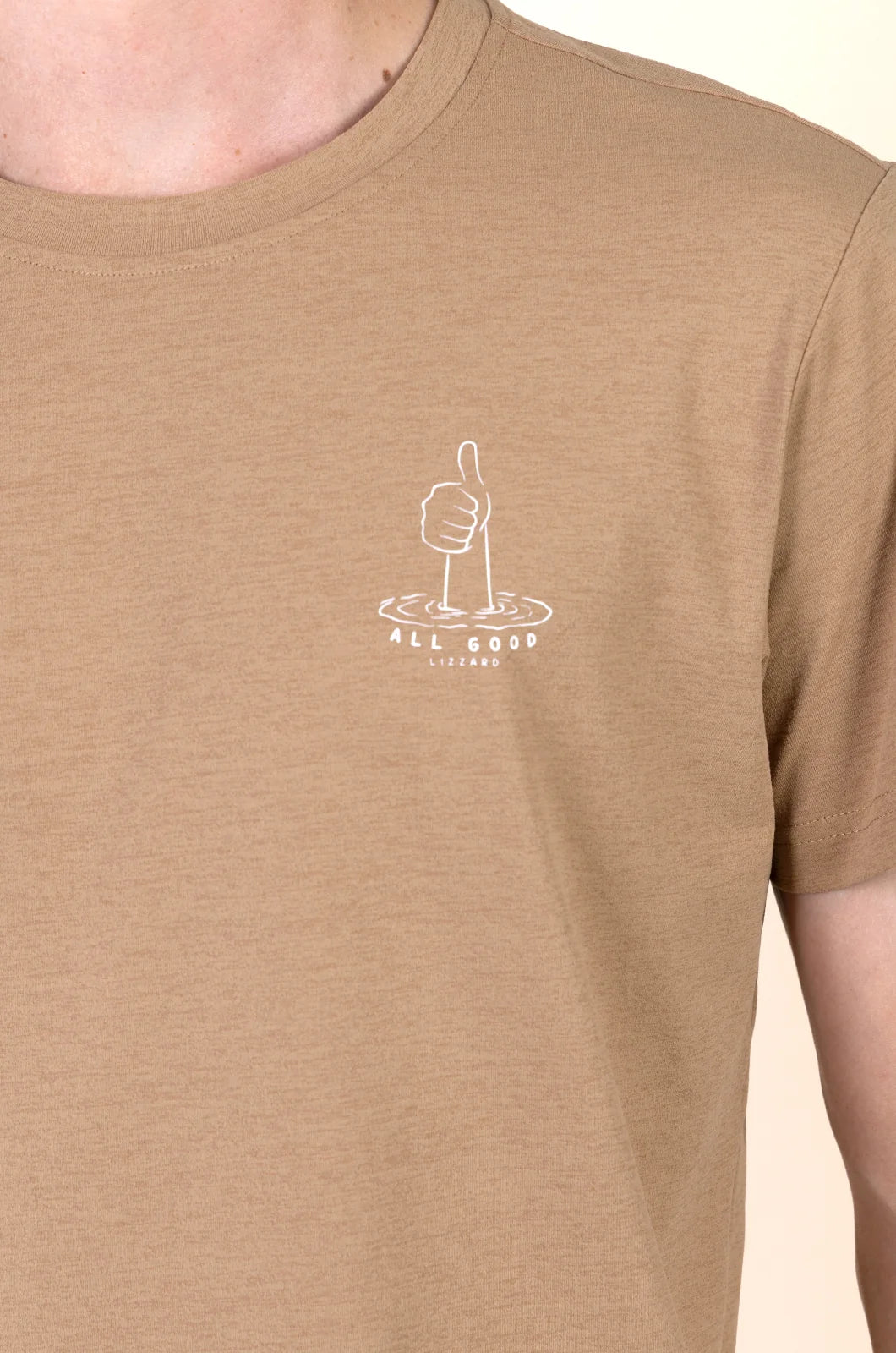 Shank Hybrid Tee in Warm Taupe