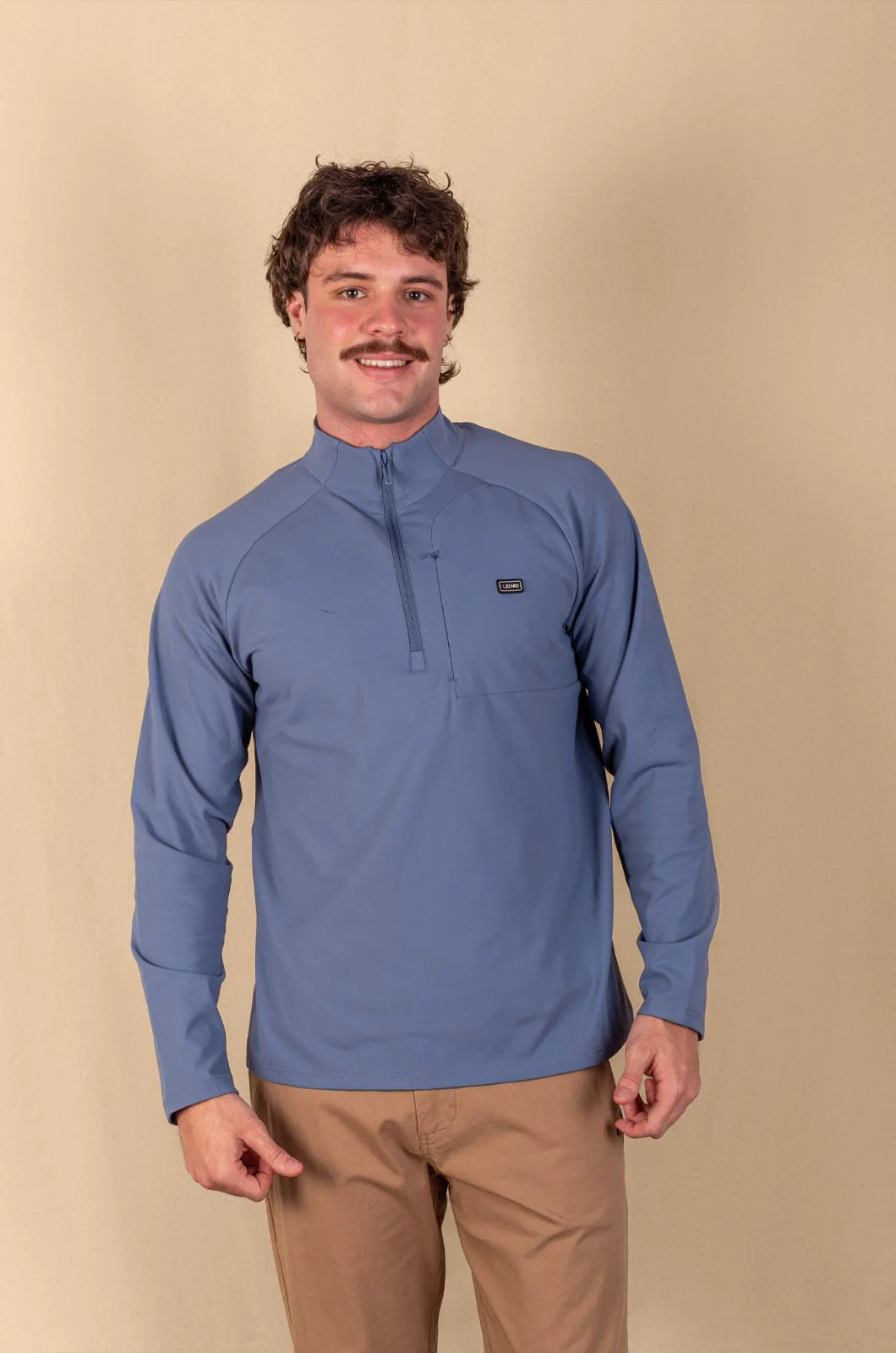 Strand 1/3 Zip Pullover in Blue