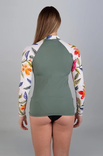 Kinkajo Ladies LS Rashie in Botanical brushstroke