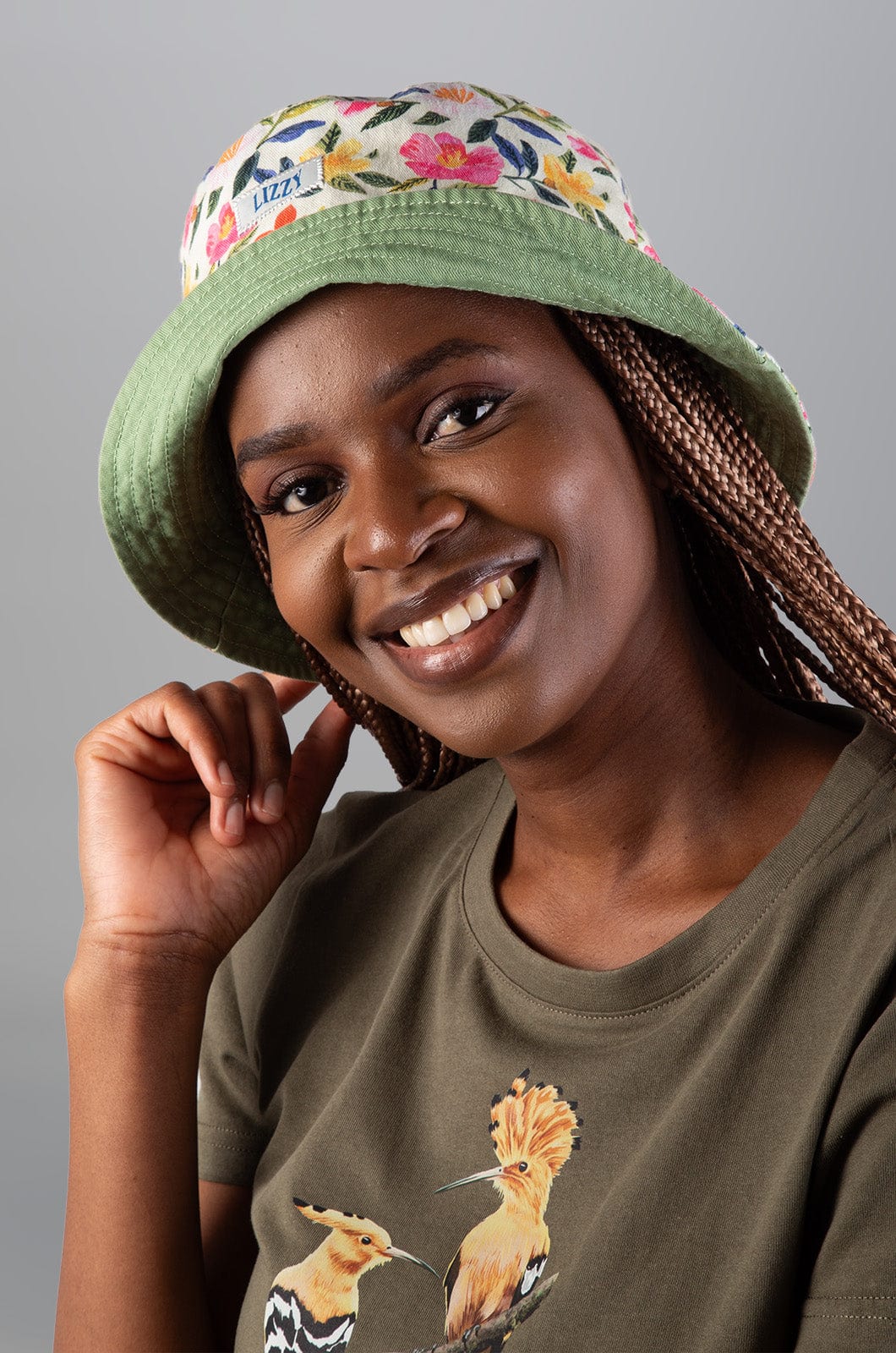 Sulmona Sun Hat in Green / Botanical