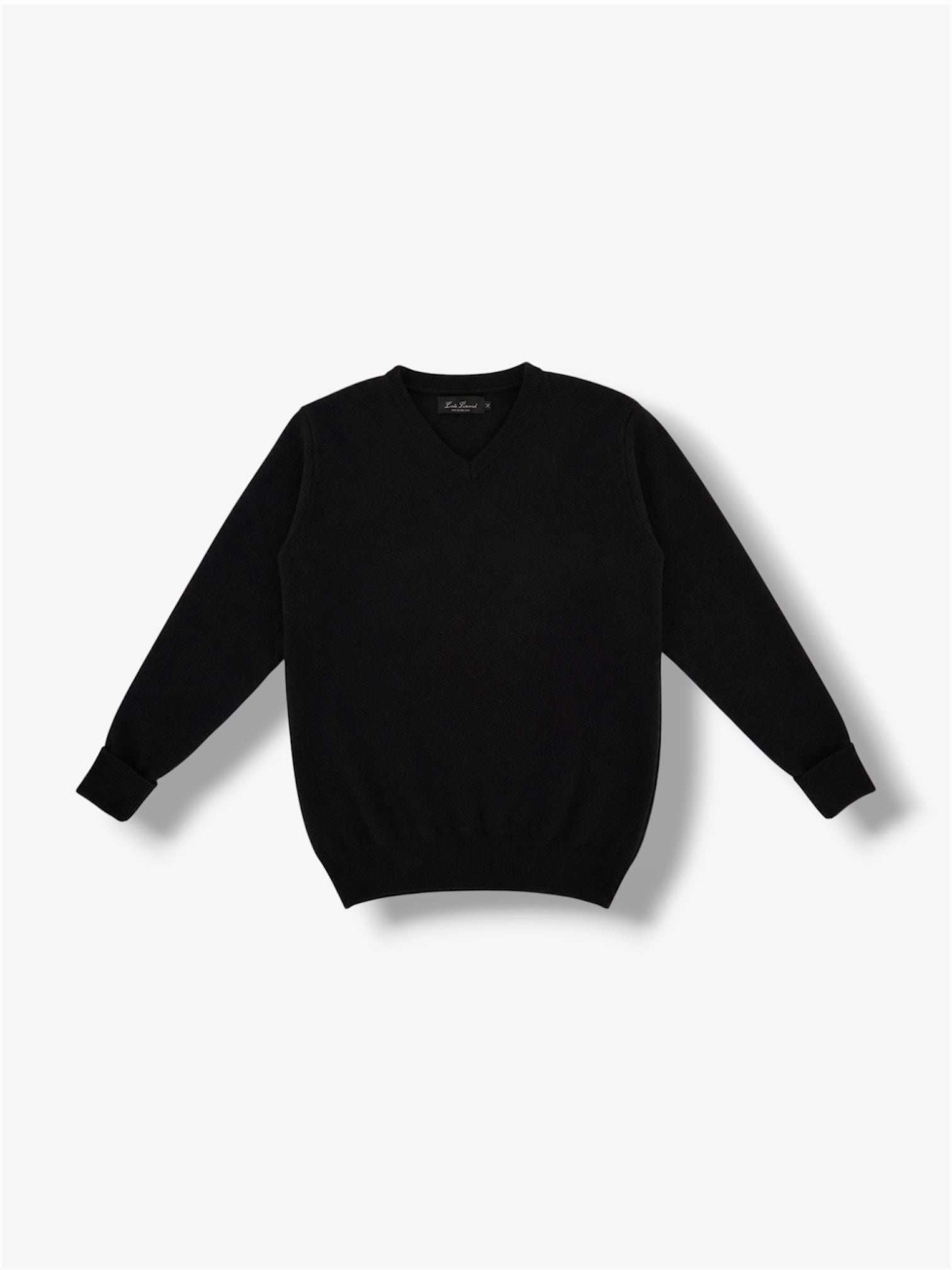 Lambswool V Neck Sweater in Black