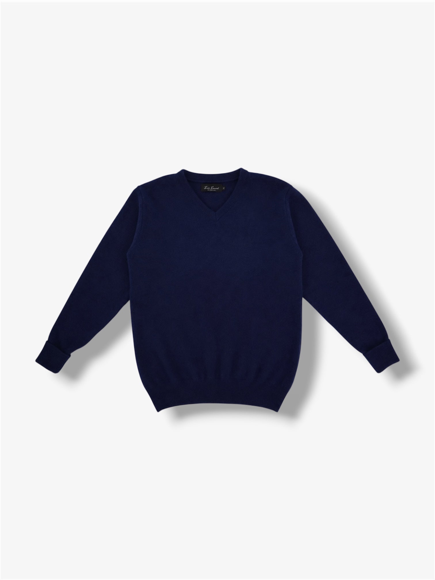 Lambswool V Neck Sweater in Dark Navy