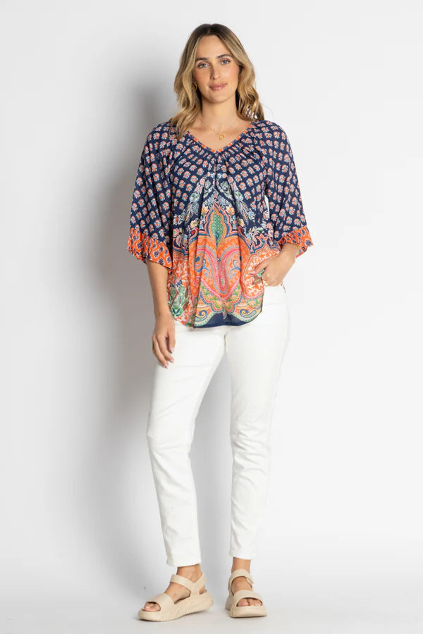 Sarai Top in Navy