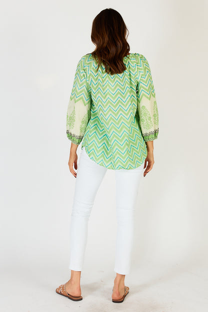 Alex Cotton Top in Lime