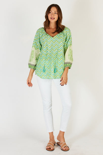 Alex Cotton Top in Lime