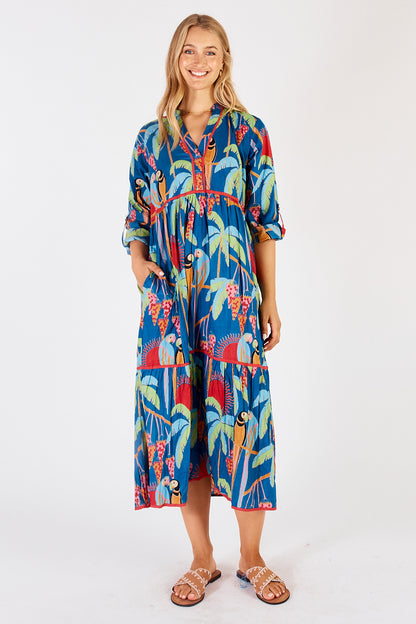 Lainie Midi Dress in Ocean