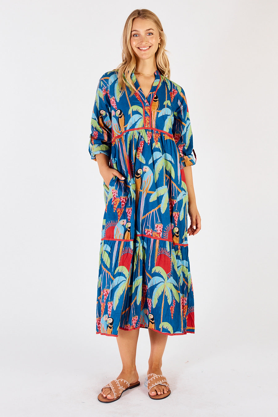 Lainie Midi Dress in Ocean