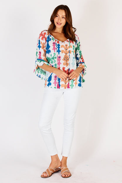 Olivia Printed Cotton Top