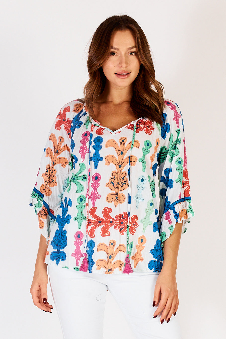 Olivia Printed Cotton Top