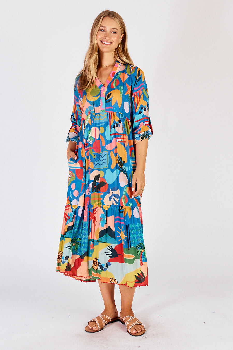 Solana Midi Dress in Ocean