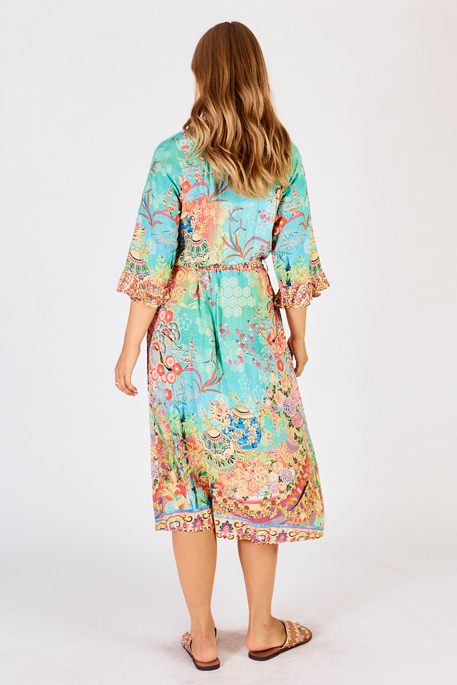 Sybil Midi Dress in Lagoon