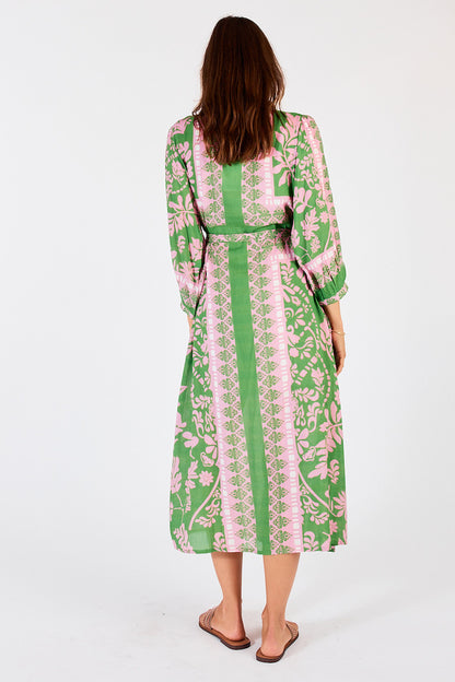 Carara Buttoned Midi Dress in Green