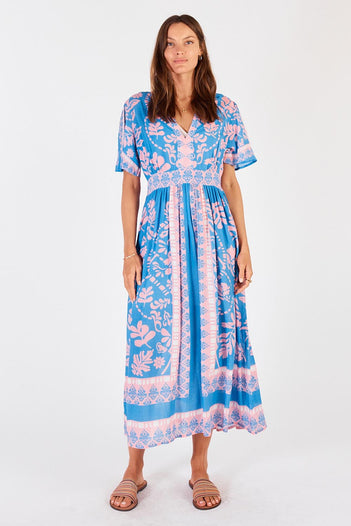 Carara Midi Dress in Blue