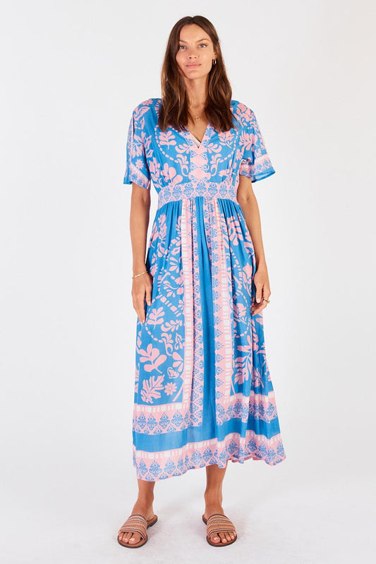 Carara Midi Dress in Blue