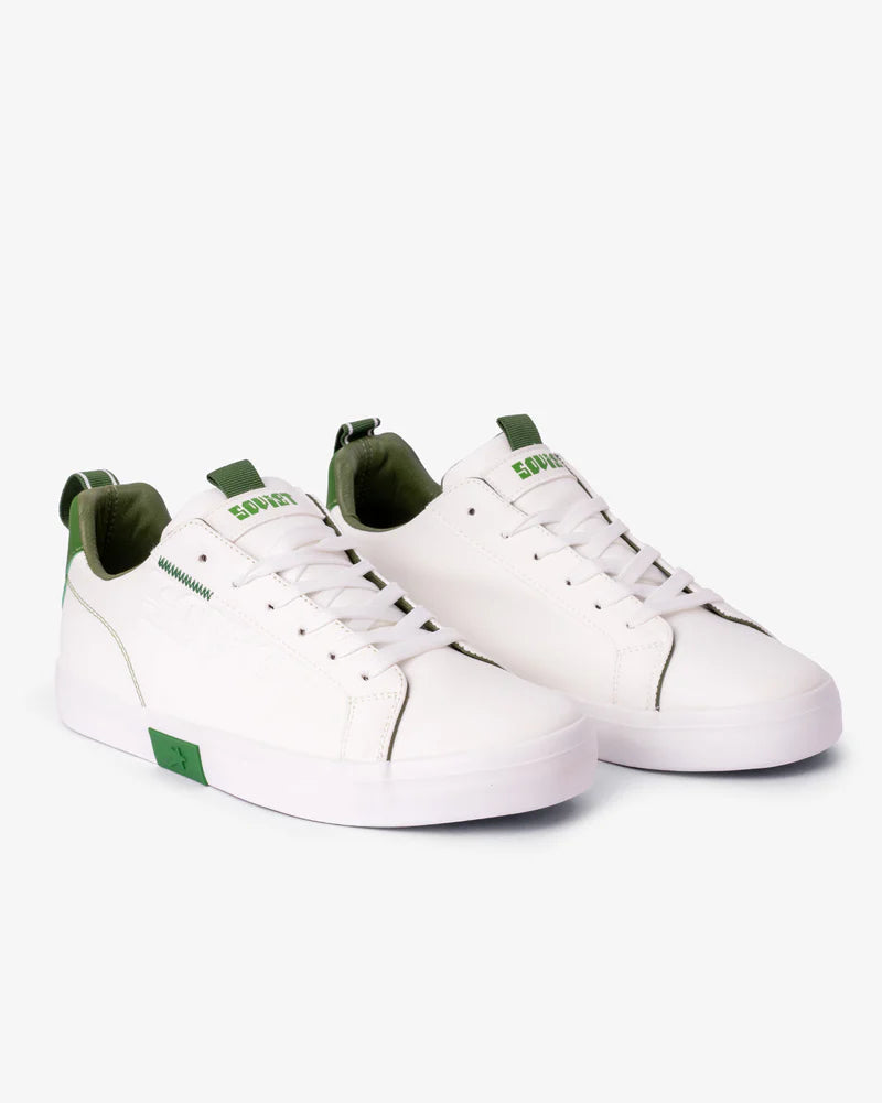 Hollywood Sneakers in White Mono / Moss Green
