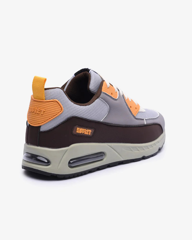 Kirk Sneakers in Grey / Chocolate / Light Orange / Cement