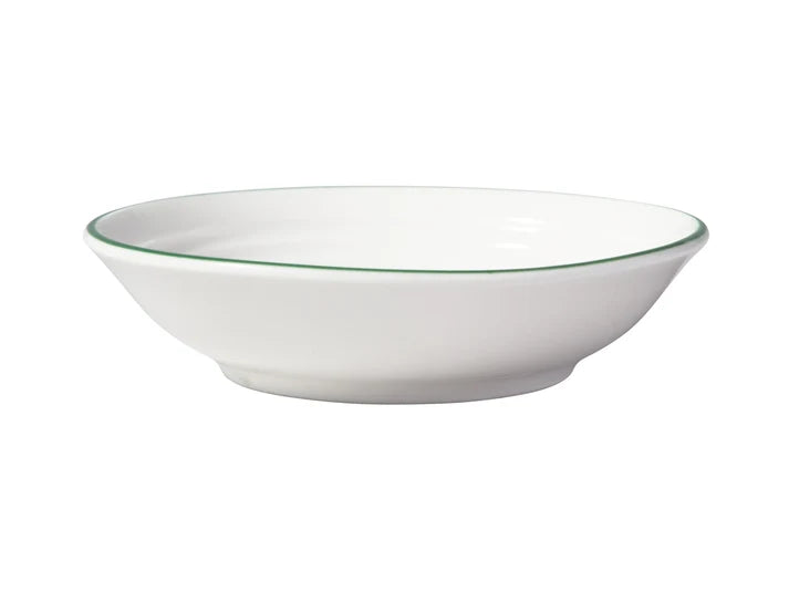 Basics Edge Rim Round Sauce Dish in White / Green / 9.5cm