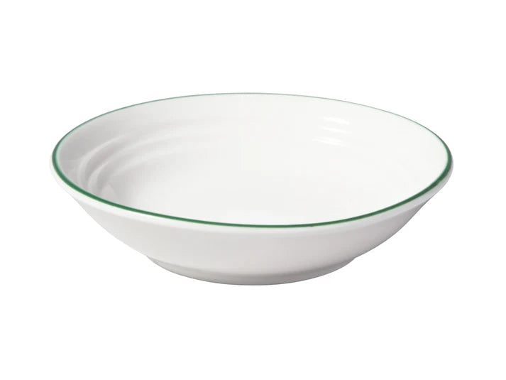 Basics Edge Rim Round Sauce Dish in White / Green / 9.5cm