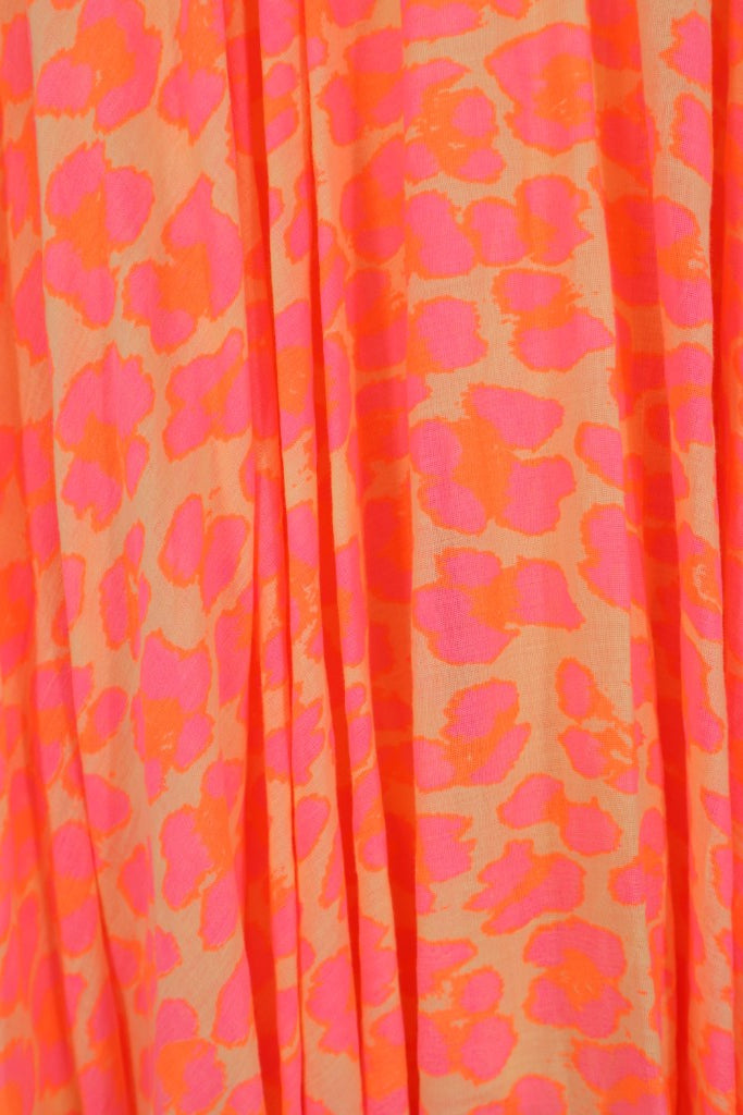 Full Circle Cotton Voile Skirt in Pink Lumo