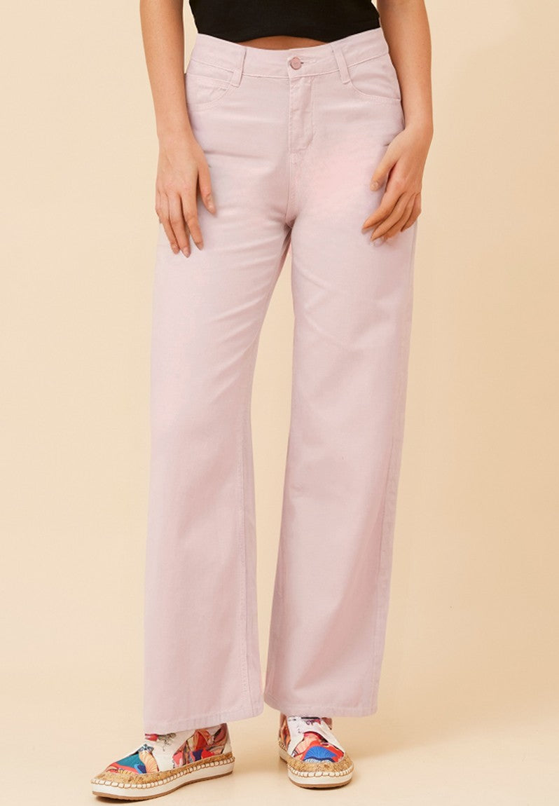 Wide Leg Jeans in Blush