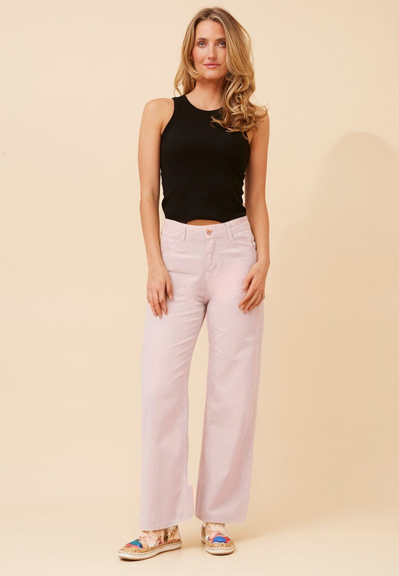 Wide Leg Jeans in Blush